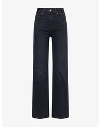 PAIGE - Stevie High-Rise Straight-Leg Denim Jeans - Lyst