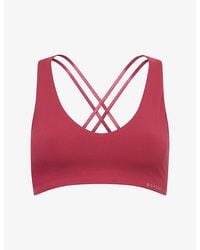 BO+TEE - V-Neck Cut-Out Stretch-Woven Sports Bra - Lyst