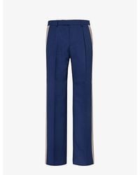 Gucci - Brand-appliqué Pressed-crease Straight-leg Regular-fit Woven Trousers - Lyst