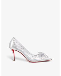 Christian Louboutin - Jelly Strass 80 Crystal-embellished Leather And Pvc Heeled Courts - Lyst