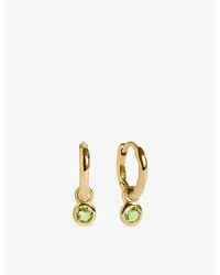 Monica Vinader - August Birthstone 18Ct- Vermeil And Peridot Huggie Earrings - Lyst