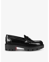 Christian Louboutin - Cl Moc Lug Leather Loafers - Lyst