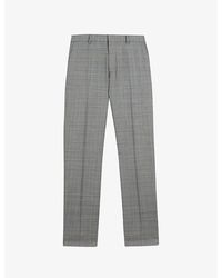 Ted Baker - Elgots Checked Straight-leg Stretch-wool Trousers - Lyst