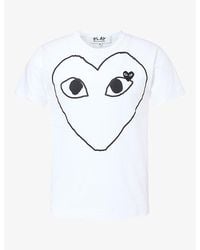 COMME DES GARÇONS PLAY - Hollow Heart-Logo Graphic Cotton T-Shirt - Lyst