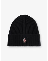Moncler - Embroidered Badge Wool Beanie - Lyst