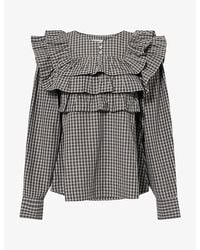 Damson Madder - Shay Check-Print Cotton Blouse - Lyst