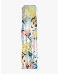 La Fuori - Floral Bandeau Sequinned Midi Dress - Lyst