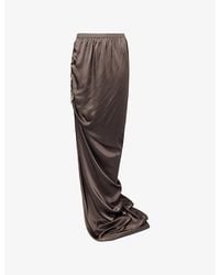 Rick Owens - Edfu Side-Slit Satin Maxi Skirt - Lyst
