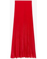 Claudie Pierlot - Maryline Pleated High-rise Woven Maxi Skirt - Lyst