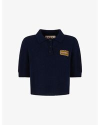 Marni - Branded-Patch Cropped Cashmere Polo Shirt - Lyst