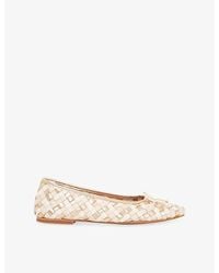 Dune - Heat Woven Leather Ballet Flats - Lyst