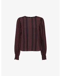 Whistles - Circle Graphic-Print Woven Blouse - Lyst