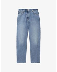 Reiss - Selin Mid-Rise Straight-Leg Denim Jeans - Lyst