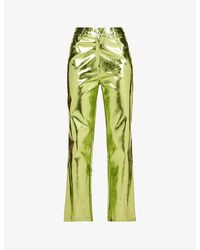 Amy Lynn - Lupe Straight-leg High-rise Faux-leather Trousers - Lyst