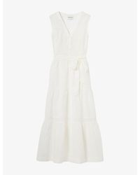 Claudie Pierlot - Sleeveless Belted-Waist Cotton Maxi Dress - Lyst
