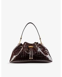 Jimmy Choo - Cinch Medium Croc-Embossed Leather Shoulder Bag - Lyst