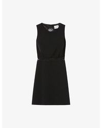 Claudie Pierlot - Sleeveless Lace-Trim Stretch-Woven Mini Dress - Lyst