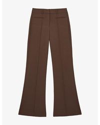 Reiss - Claude Pinched-Seam Flared-Leg High-Rise Stretch-Woven Trousers - Lyst