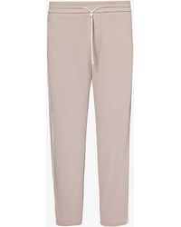 Emporio Armani - Logo Tape-embroidered Cotton-blend Jersey jogging Bottoms X - Lyst