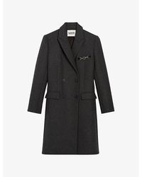 Claudie Pierlot - Cp-link Double-breasted Wool-blend Coat - Lyst