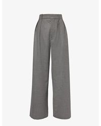 Wardrobe NYC - Pleated Relaxed-fit Wide-leg Mid-rise Wool Trousers - Lyst