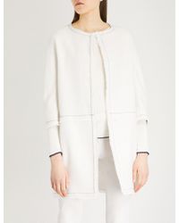 Max Mara Alec Frayed Linen Coat - White