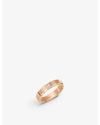 Chopard - Ice Cube 18Ct Rose- And 0.03Ct Round-Cut Diamond Ring - Lyst