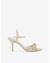 Dune - Marvelous Metallic-Woven Heeled Sandals - Lyst
