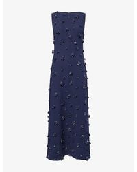 Jonathan Simkhai - Claudia Jewel-Embellished Woven Midi Dress - Lyst
