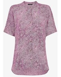 Whistles - Maisie Graphic-print Short-sleeve Woven Top - Lyst