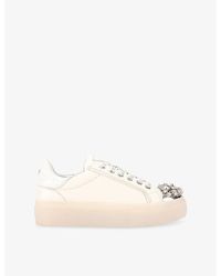 Kurt Geiger - Crystal Toecap Leather Trainers - Lyst