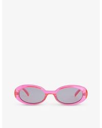 Le Specs - Work It Oval-frame Polyethylene Sunglasses - Lyst