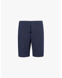 Emporio Armani - Brand-patch Straight-leg Mid-rise Cotton-jersey Shorts - Lyst
