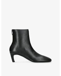TOTEME - Pointed-Toe Leather Heeled Ankle Boots - Lyst