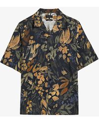 Ted Baker - Moselle Floral-print Relaxed-fit Linen And Cotton-blend Shirt - Lyst