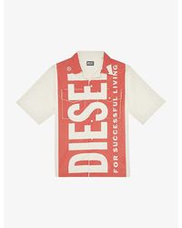 DIESEL - S-mac-22 Logo-print Cotton-twill Shirt - Lyst