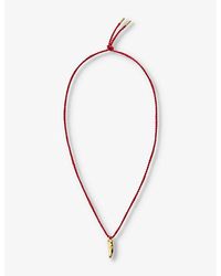 SANDRALEXANDRA - Chilli 18ct Yellow Gold-plated Brass And Silk Cord Pendant Necklace - Lyst