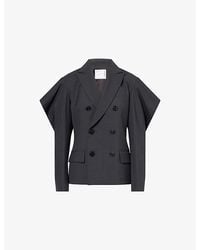 Sacai - Cut-Out-Sleeves Peak-Lapels Woven Jacket - Lyst