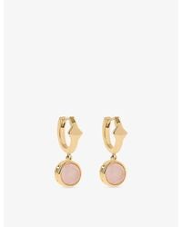 Astley Clarke - Luna 18Ct- Plated Sterling- And Quartzite Huggie Earrings - Lyst