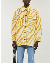 Isabel Marant Zebra-print Wool Jacket - Yellow