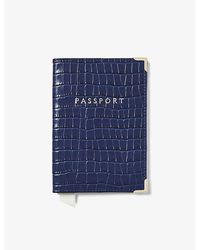 Aspinal of London - Crocodile-embossed Patent-leather Passport Cover - Lyst