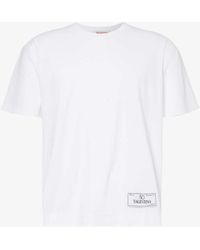 Valentino Garavani - Brand-patch Crewneck Cotton-jersey T-shirt - Lyst