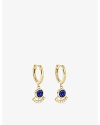 Astley Clarke - Icon 14Ct- Sapphire And 0.055Ct Lab-Grown Diamond Drop Huggies - Lyst