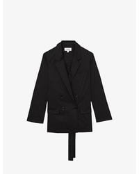 【海外限定】REISSジャケット☆Osbourne Double-Breasted Stretc Reiss Renzo Textured Cotton-Blend Trucker Jacket in Natural