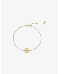 Monica Vinader - Initial-V Stamp 18Ct-Vermeil Chain Bracelet - Lyst