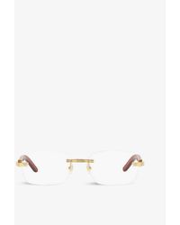 Cartier - Ct0286o Rectangular-frame Metal And Wood Glasses - Lyst