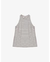 Ro&zo - Striped Halter-Neck Cotton Top - Lyst