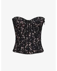 House Of Cb - Solaine Floral Lace Corset Top Xs (A-C Cup) - Lyst