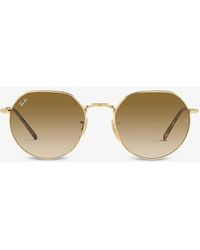 Ray-Ban - Rb3565 Jack Hexagonal-frame -toned And Acetate Sunglasses - Lyst