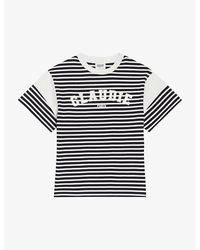 Claudie Pierlot - Tucan Logo-print Stripe Cotton T-shirt - Lyst